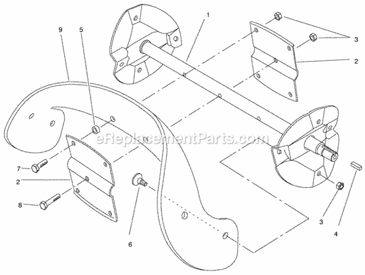 Rotor Assembly Diagram and Parts List for 28222 8900001-8999999 - 1998 Lawn Boy Snow Blower